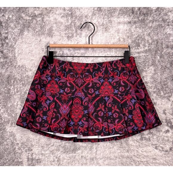 I.AM.GIA Dresses & Skirts - I.AM.GIA Pleated Mini Skirt Small Womens Fun Paisley Print Scuba Stretch